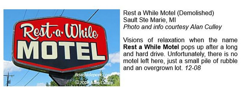 Rest-A-While Motel - From Roadside Peek